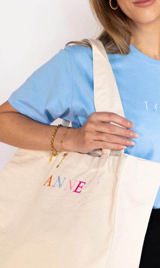 Canvas shopper met eigen naam