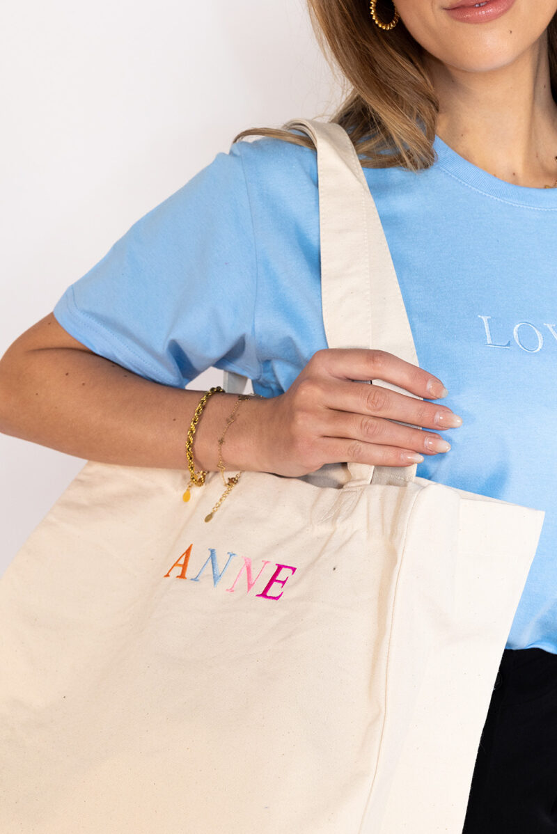 Canvas shopper met eigen naam
