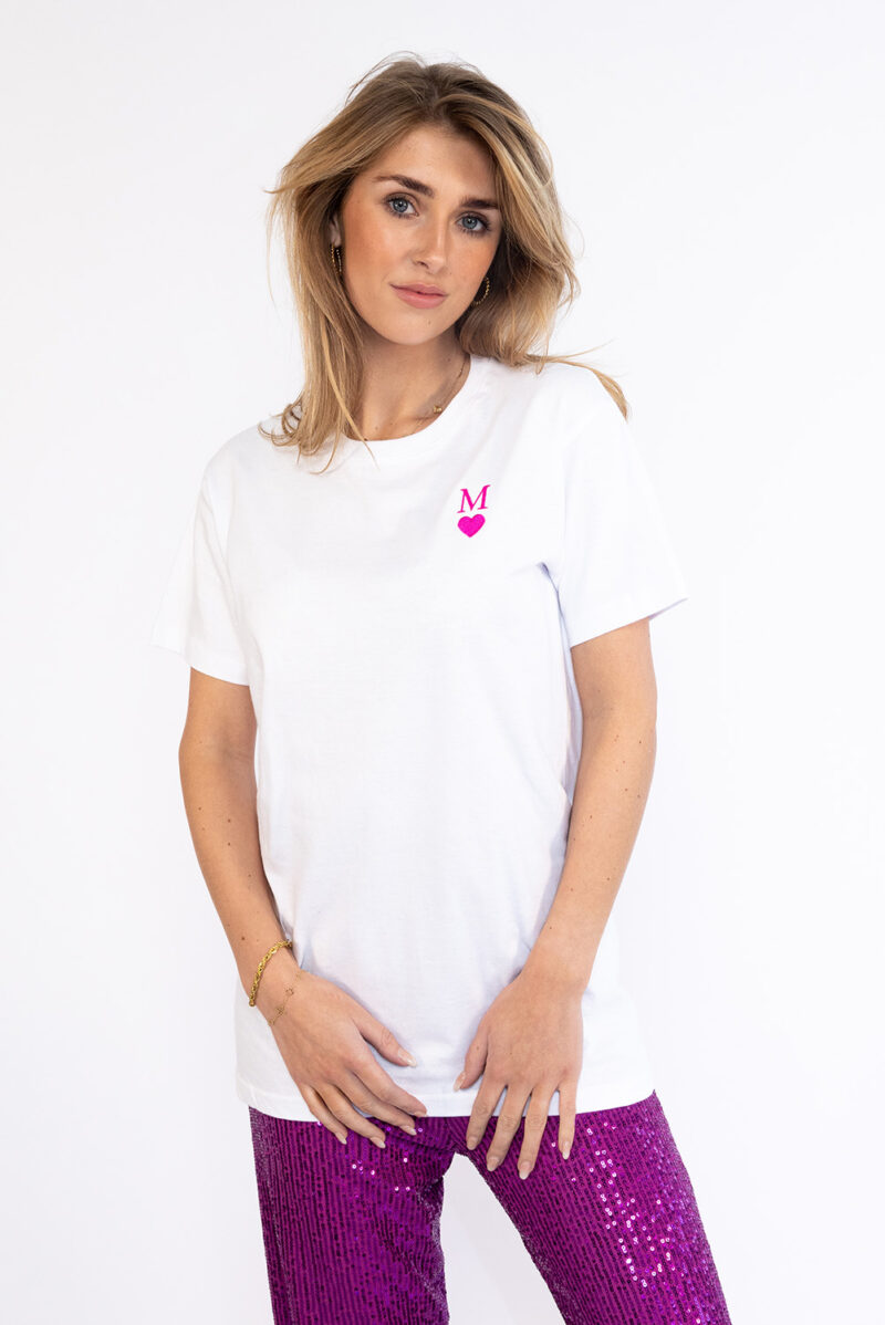 Gepersonaliseerd T-shirt eigen letter & hartje - Afbeelding 5