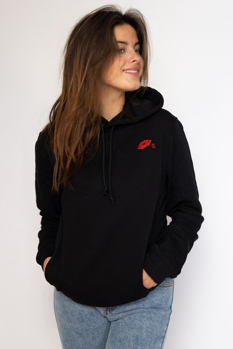 Gepersonaliseerde hoodie eigen letter & kusje - Afbeelding 4
