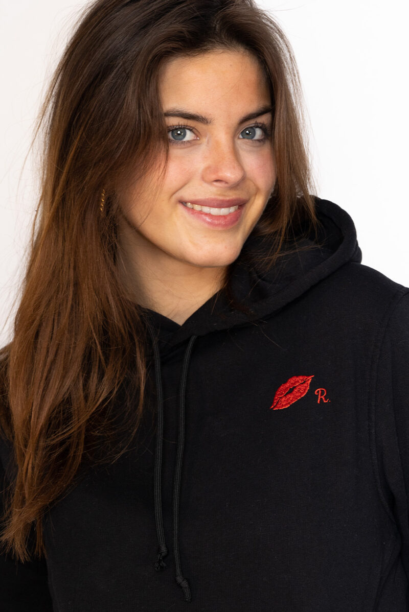Gepersonaliseerde hoodie eigen letter & kusje - Afbeelding 2