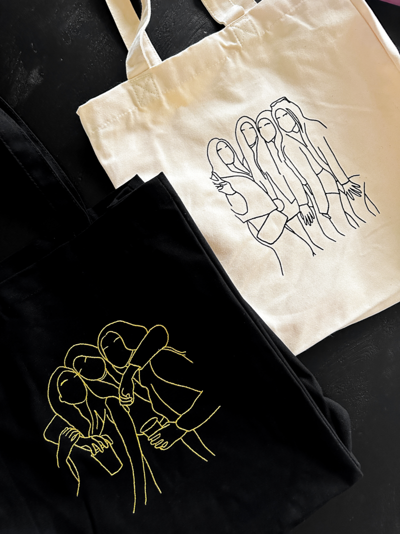 Canvas shopper met lijntekening van je eigen foto - Afbeelding 5