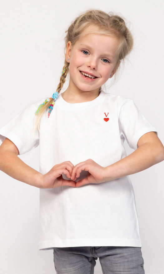 Gepersonaliseerd T-shirt letter & hartje kinderen