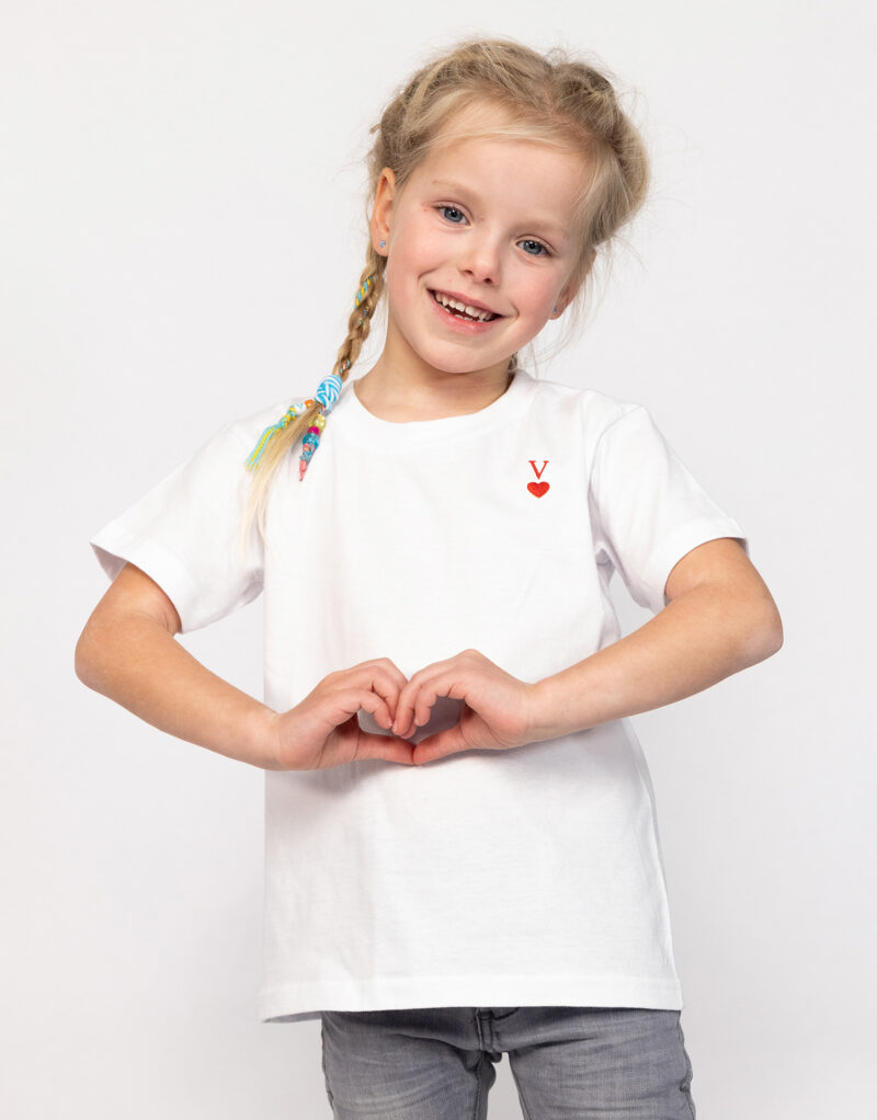 Gepersonaliseerd T-shirt letter & hartje kinderen