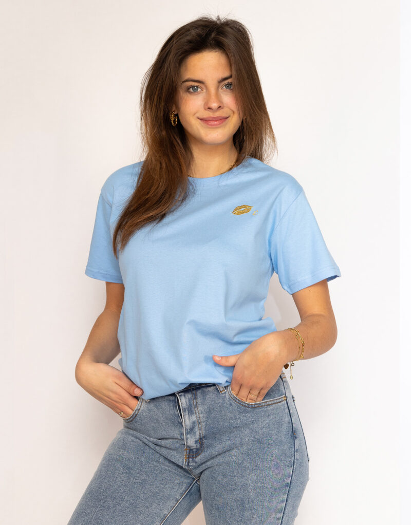 Gepersonaliseerd T-shirt eigen letter & kusje