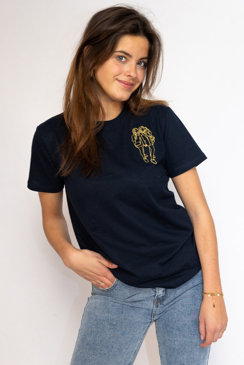Gepersonaliseerd T-shirt lijntekening van je eigen foto borst - Afbeelding 4