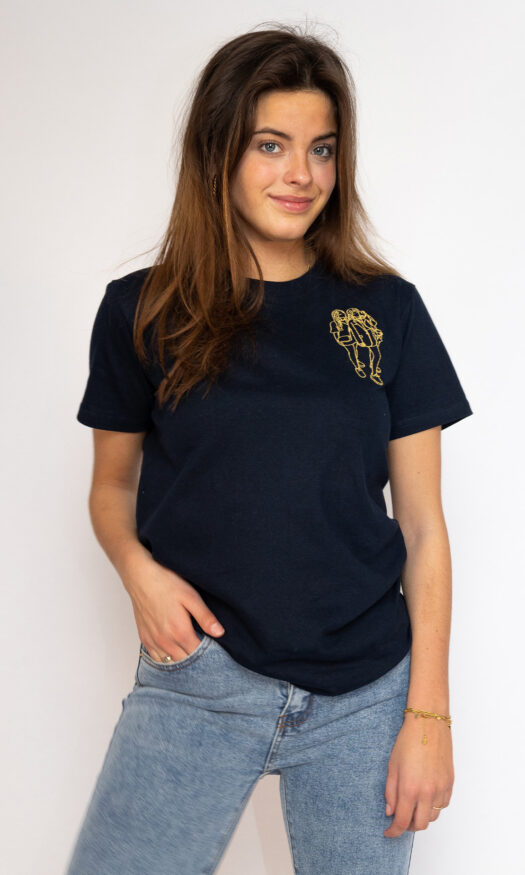 Gepersonaliseerd T-shirt lijntekening van je eigen foto borst