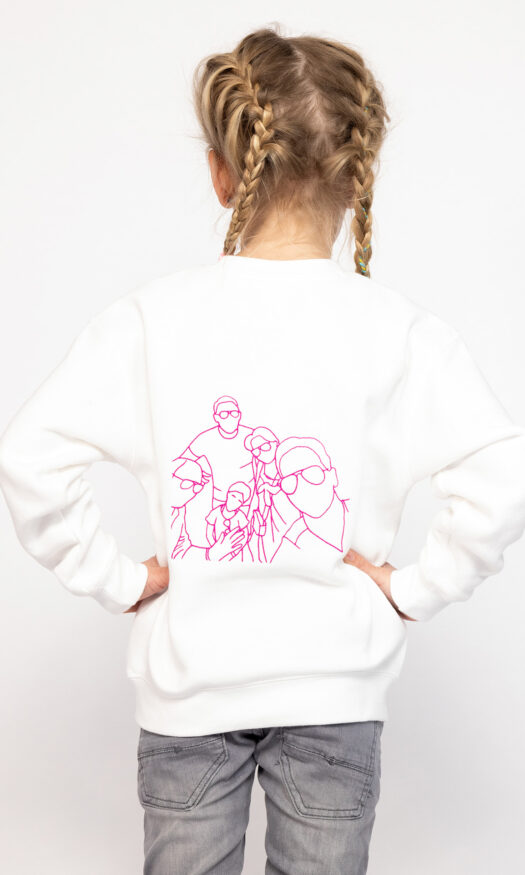 Gepersonaliseerde trui lijntekening van je eigen foto kinderen