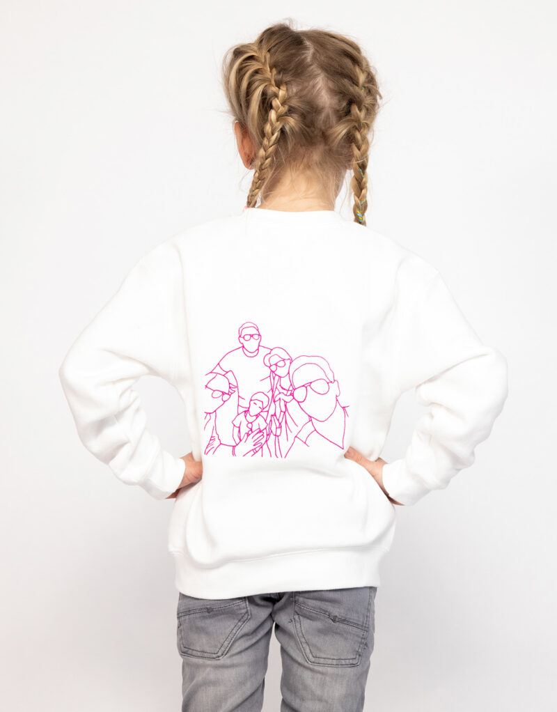 Gepersonaliseerde trui lijntekening van je eigen foto kinderen