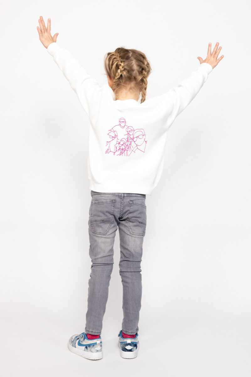 Gepersonaliseerde trui lijntekening van je eigen foto kinderen - Afbeelding 8