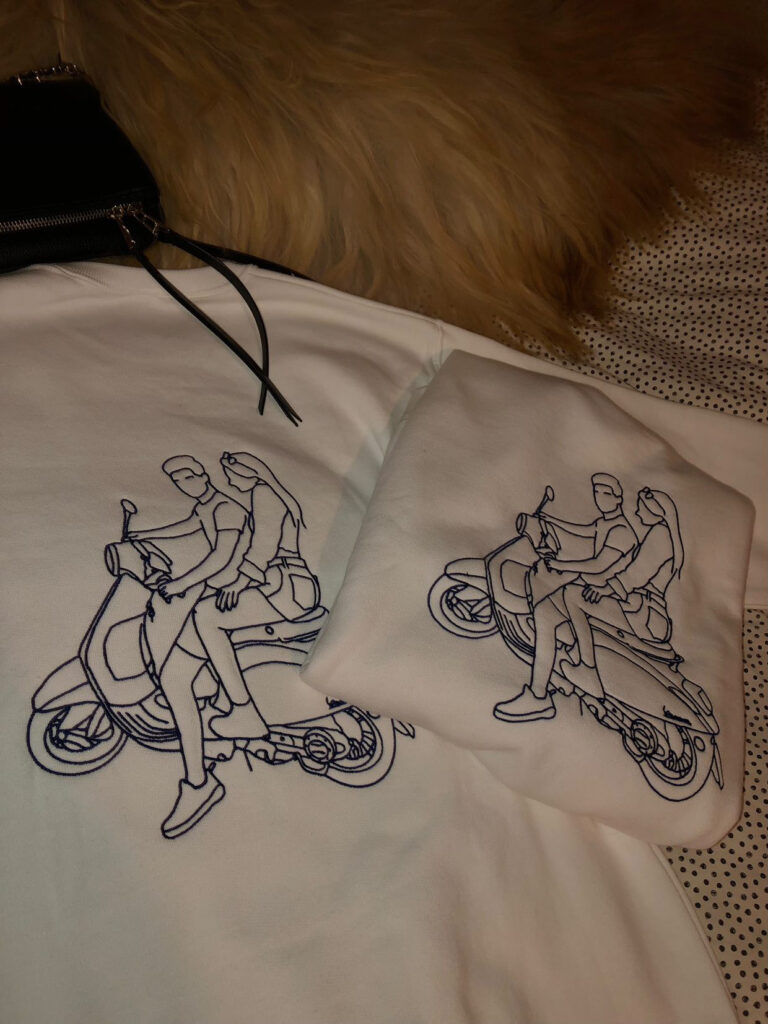 Matching truien met lijntekening van je eigen foto, match de truien met je bestie of een geliefde