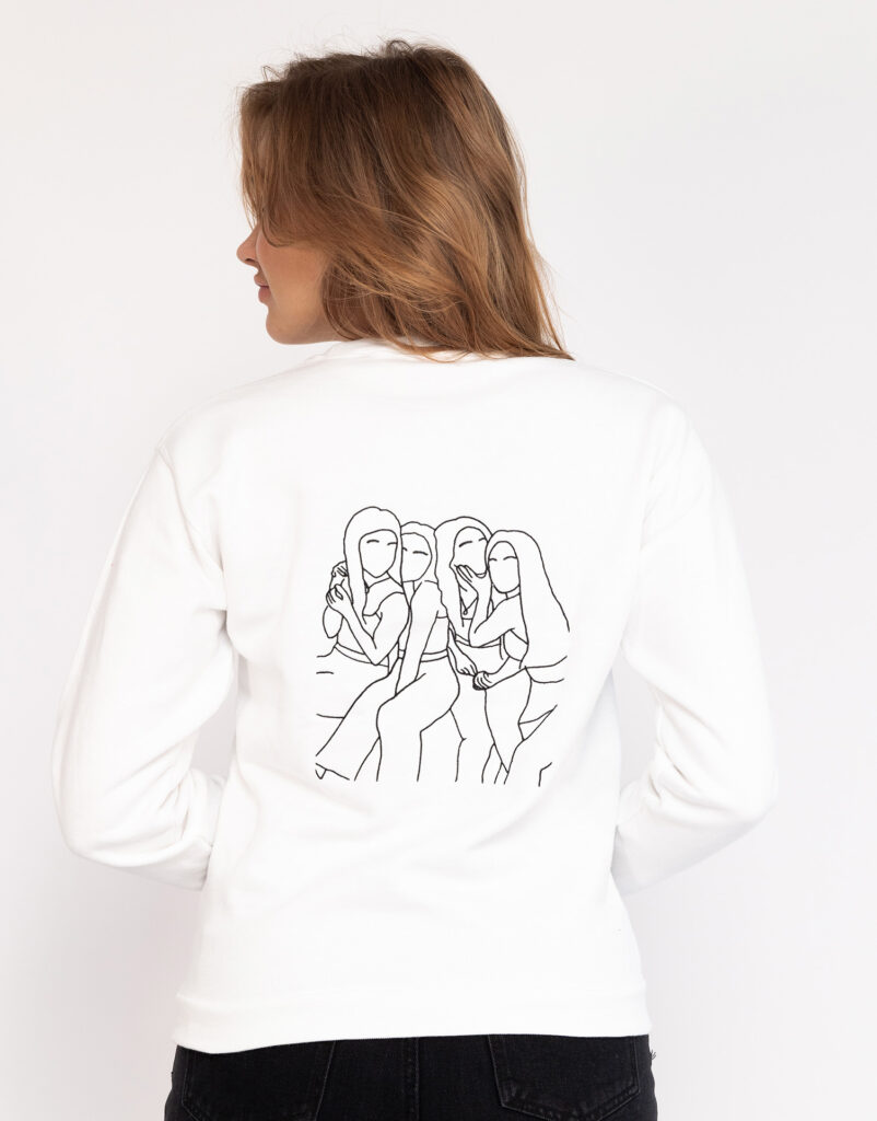 Unieke trui met outline lijntekening van je eigen foto