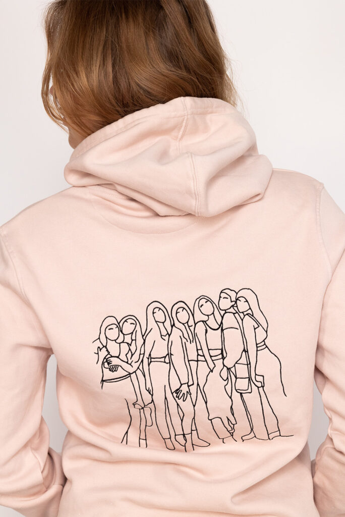 Unieke trui: hoodie met outline lijntekening van je eigen foto